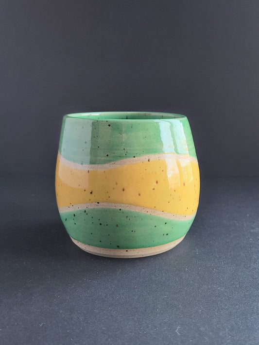 Green and yellow cup