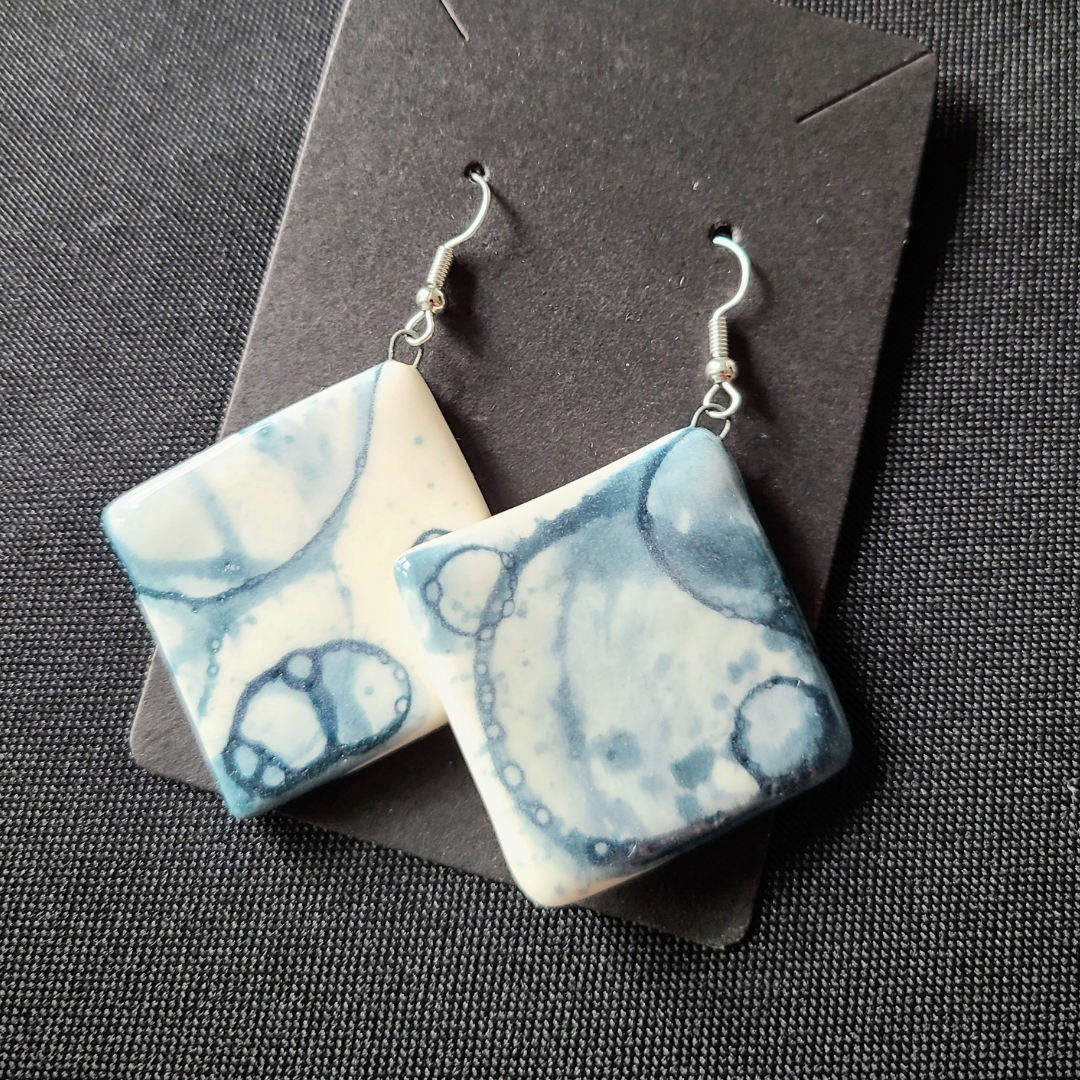 Square bubble earrings 