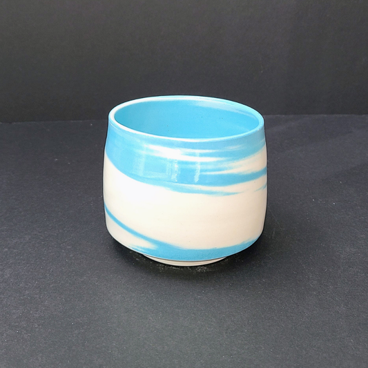 Blue marbled mug