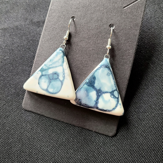 Triangle blue bubble earrings 