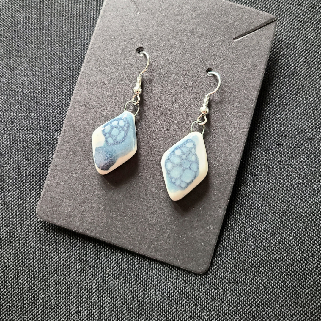 Diamond blue bubbles earrings