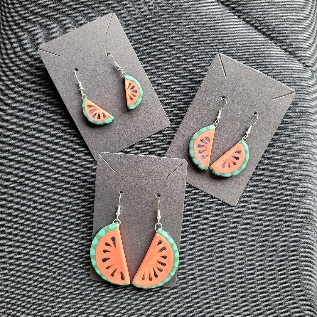 Medium size watermelon earrings